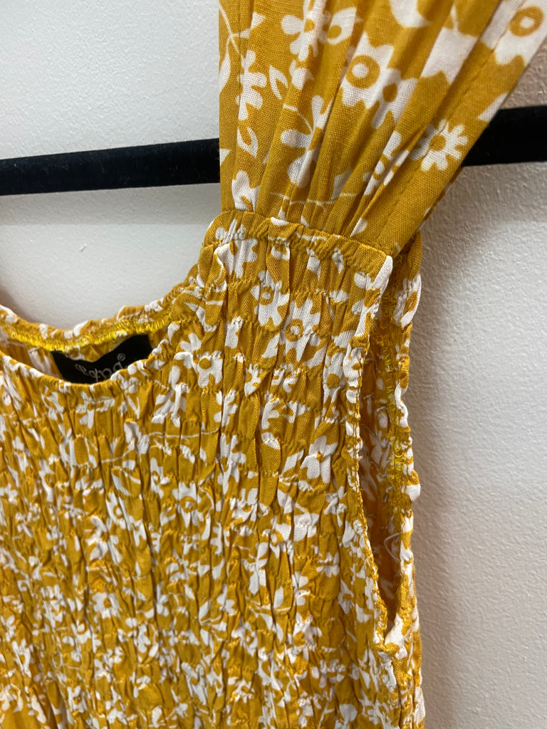 Papa Fashions Yellow Floral Print Dress