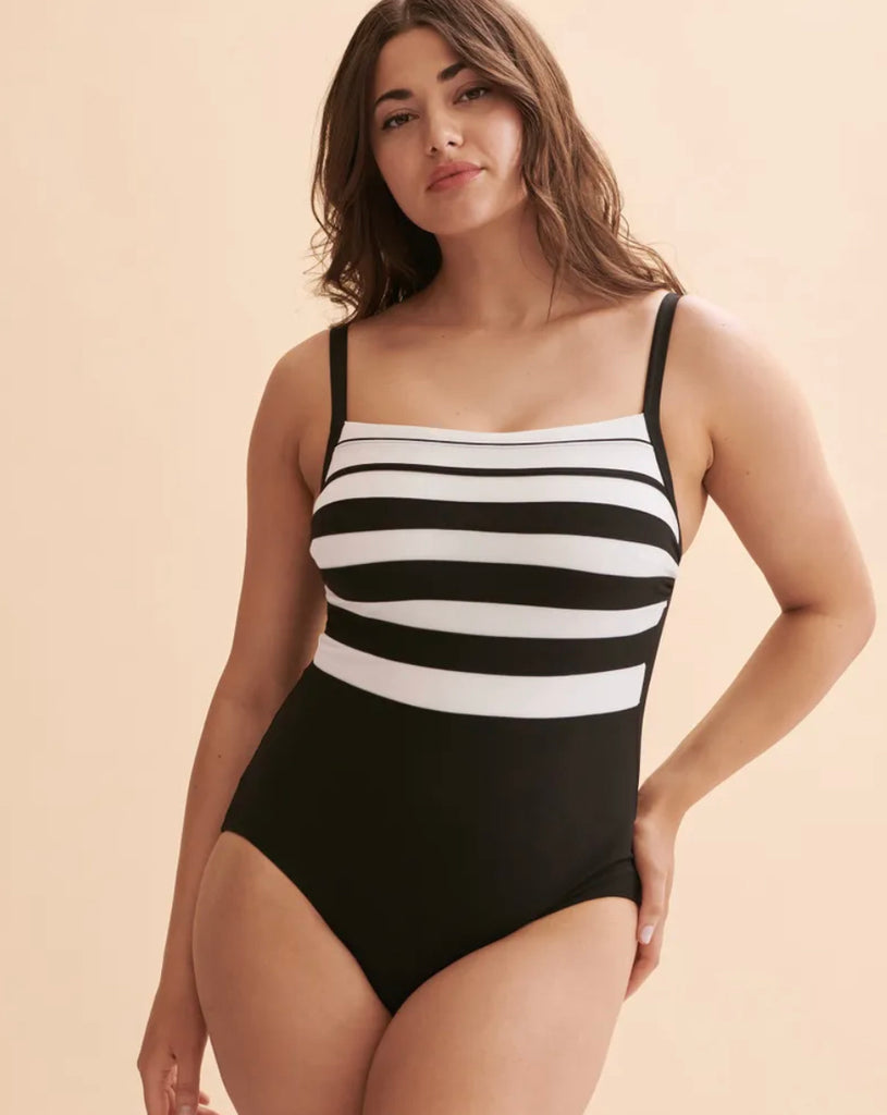 Finz Black & White Splice Onepiece Swimsuit