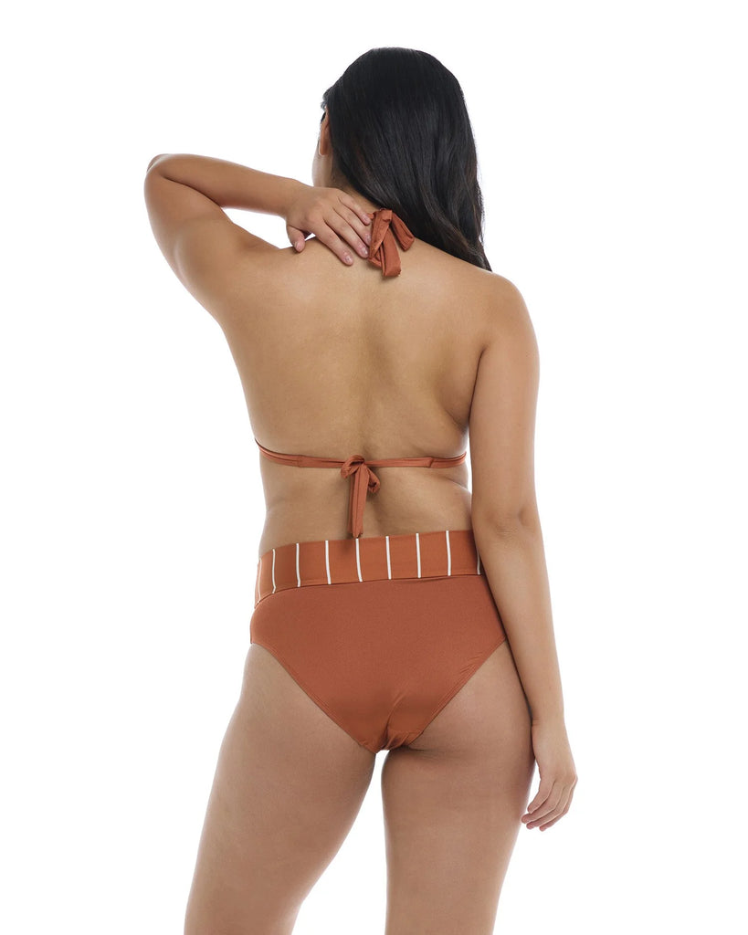 Skye Terracotta stripe Bikini Bottom