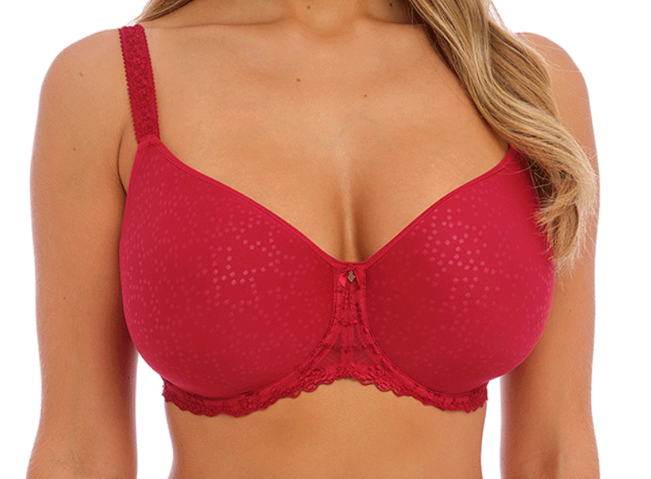 Fantasie Ana Spacer Bra in Red with Lace Ease Panty in Red