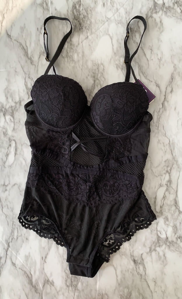 Black Beauty Lace and mesh teddy