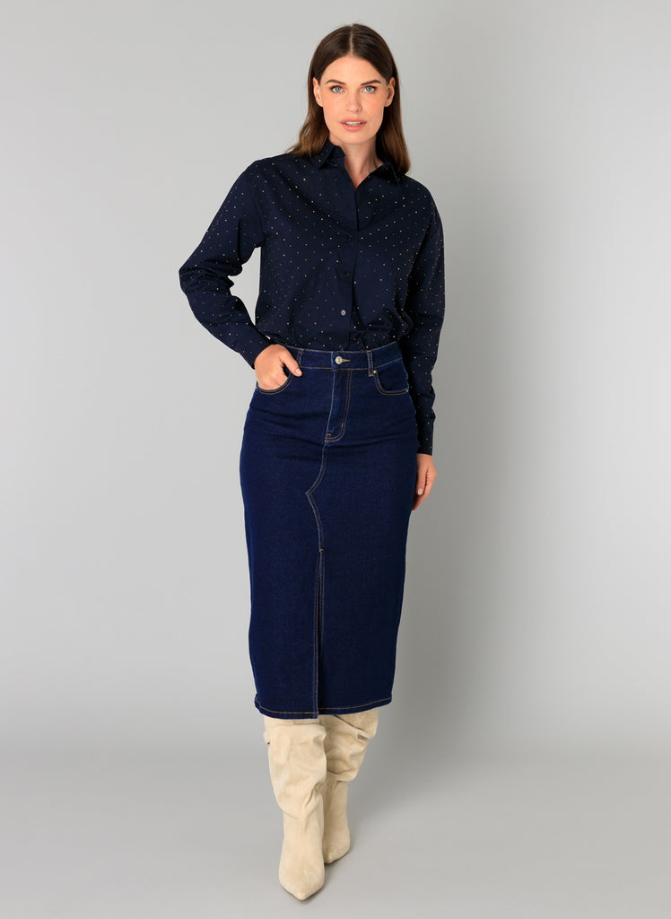 Yest Blythe Sparkle Top Navy