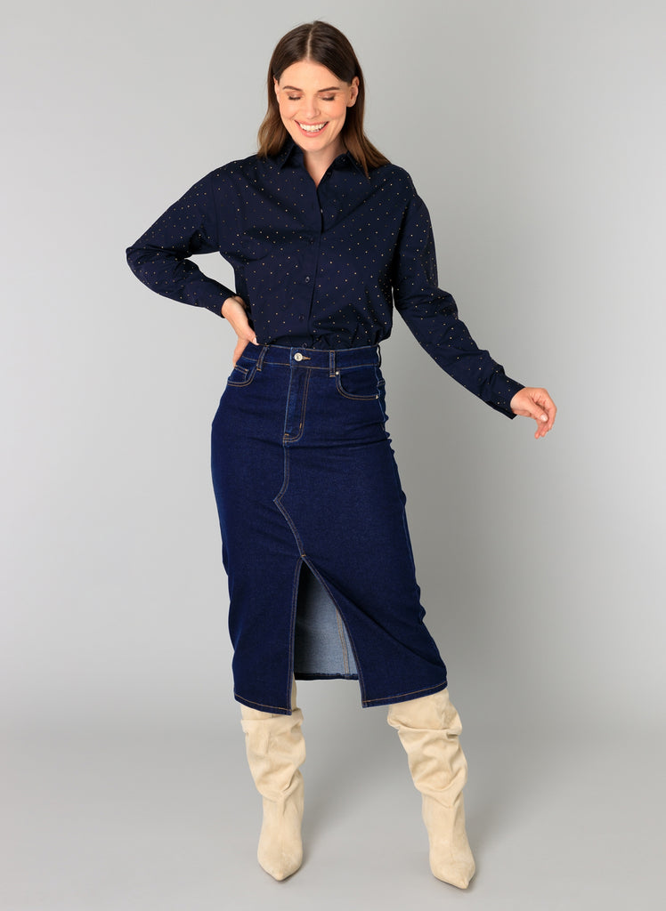 Yest Blythe Sparkle Top Navy