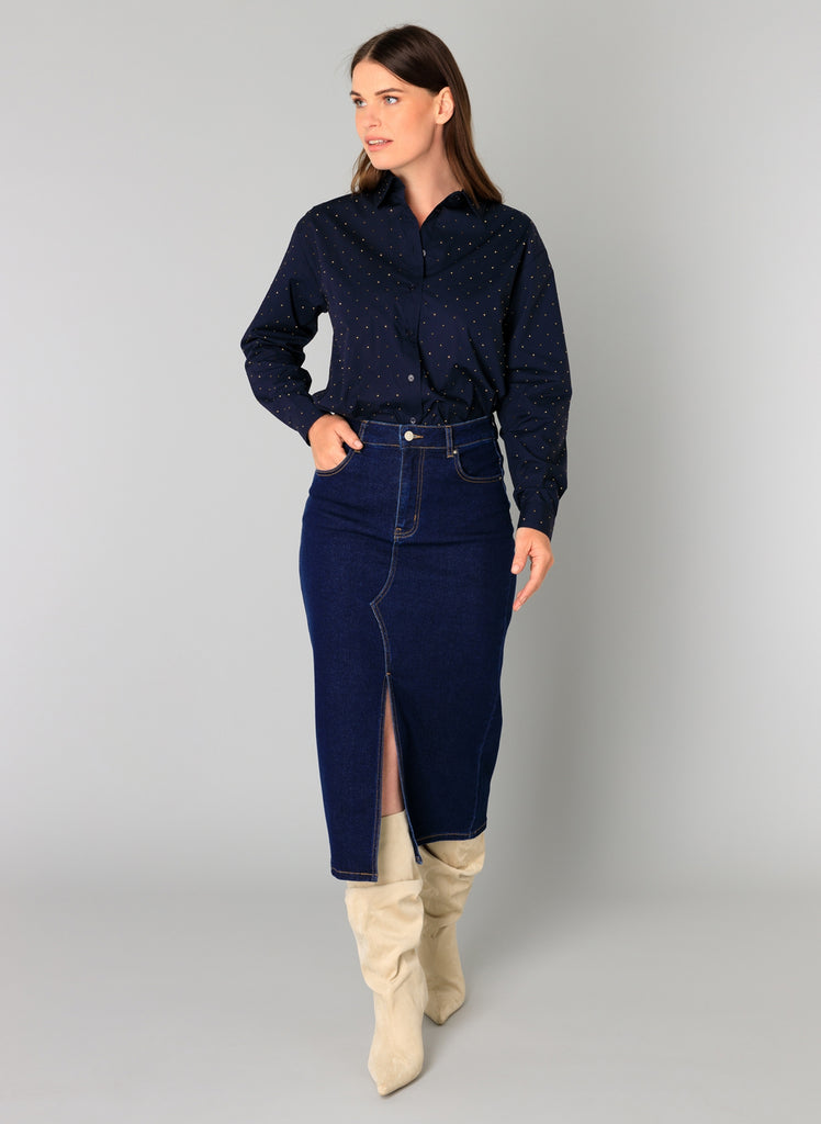 Yest Blythe Sparkle Top Navy