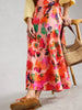 White Stuff Hope Bias Cut Skirt Pink Print