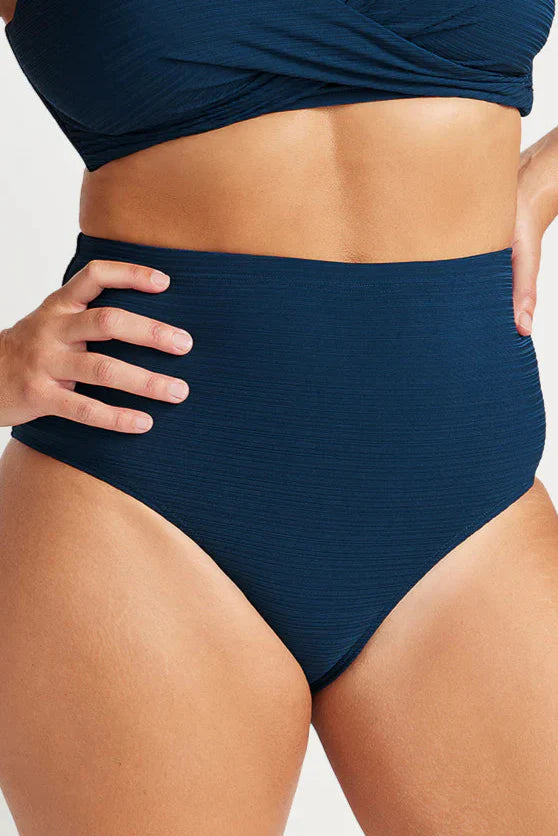 Aria High Wasit Swim Bottom Navy