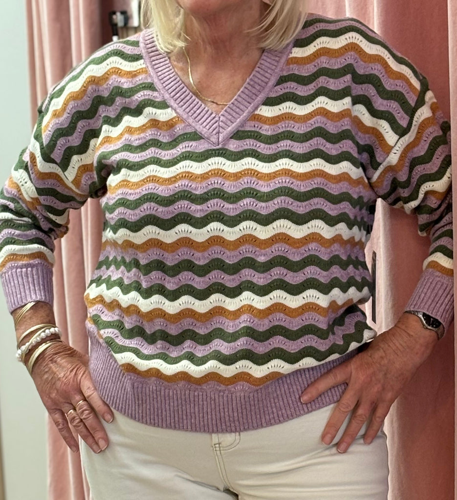 Tribal V Neck knit Sweater