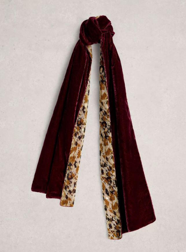 White Stuff Velvet Printed Scarf