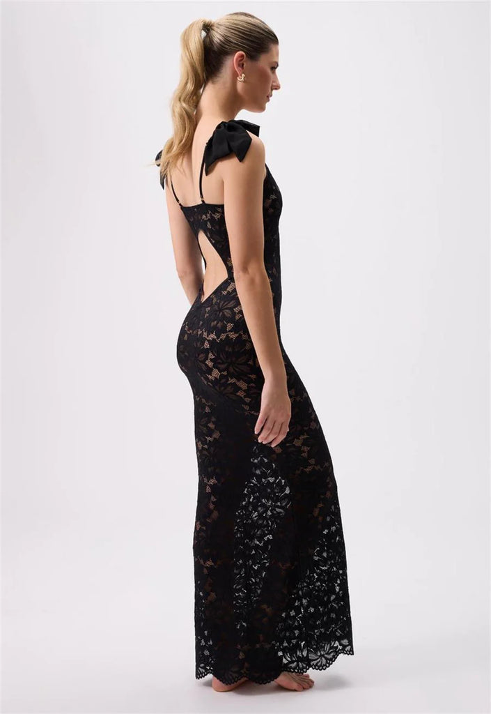 Rya Amour Stretch Lace Gown Black