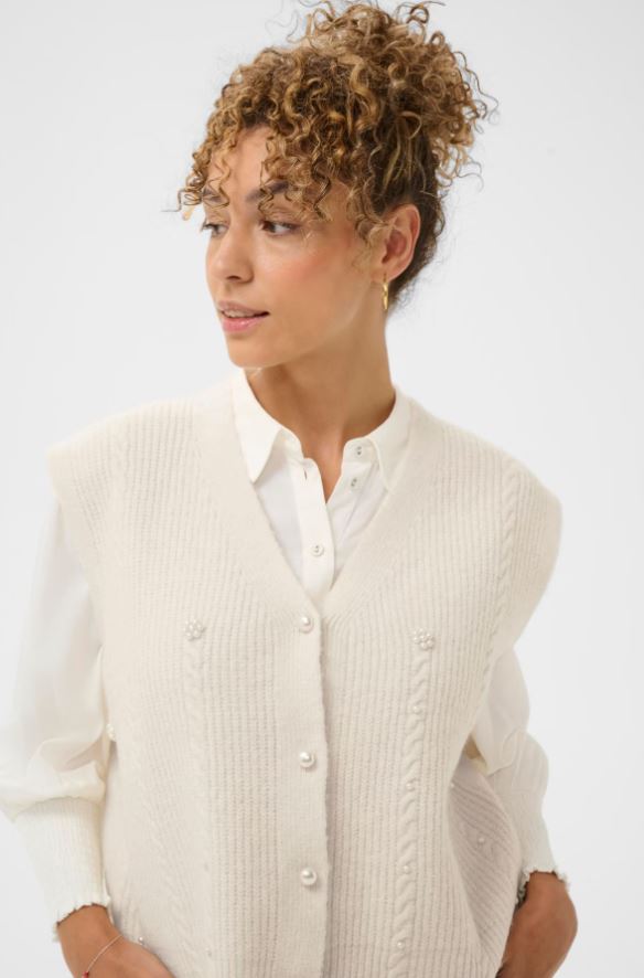 Cream CRKlementine Slipover in whisper white