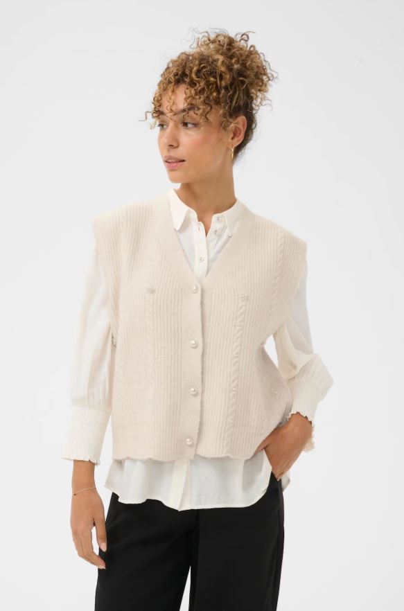 Cream CRKlementine Slipover in whisper white