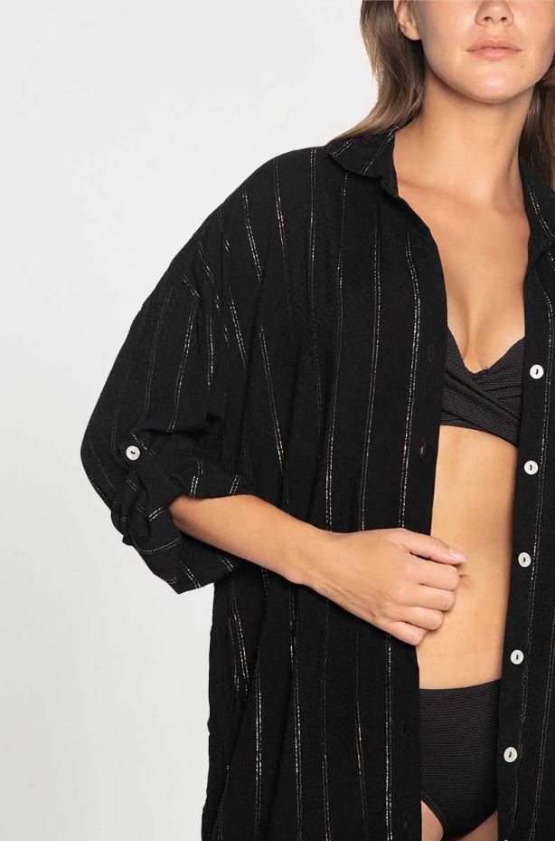 Black Cassandra Bronte Beach Shirt
