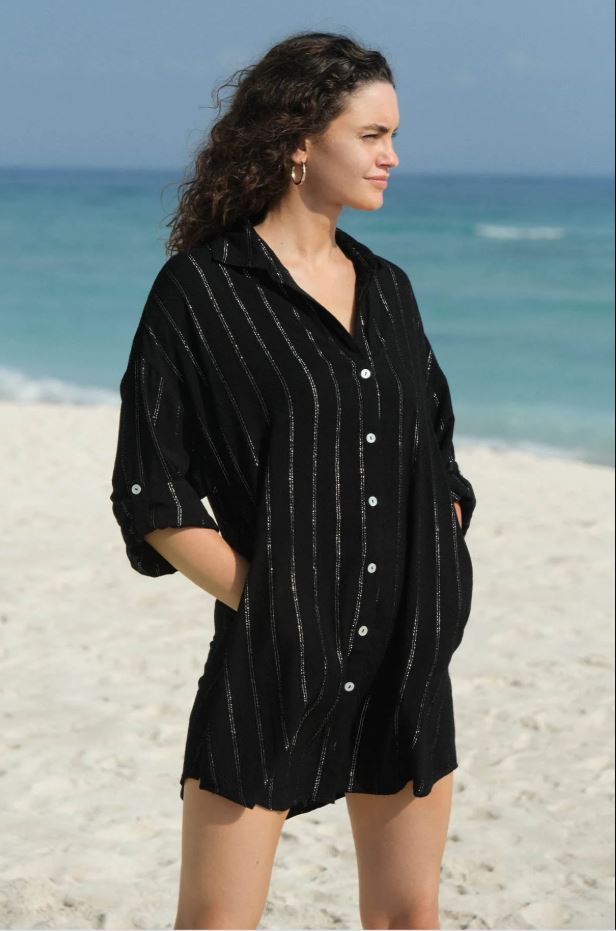 Black Cassandra Bronte Beach Shirt