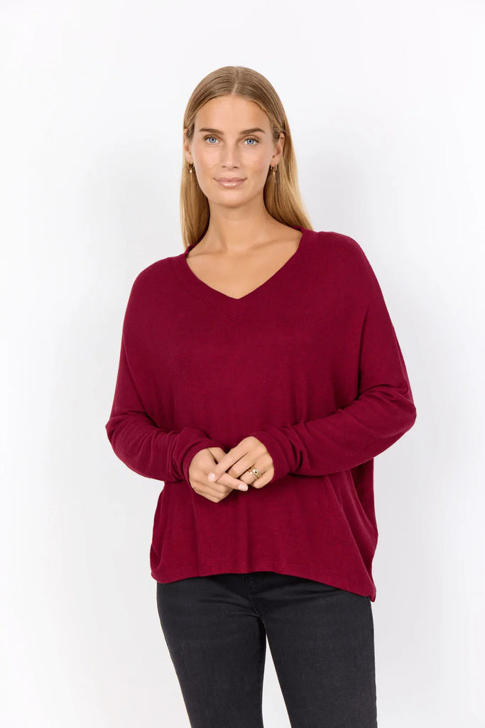 Soya Concept Biara V Neck Dark Red MelangeSoya Concept Biara V Neck Dark Red MelangeSoya Concept Biara V Neck Dark Red Melange