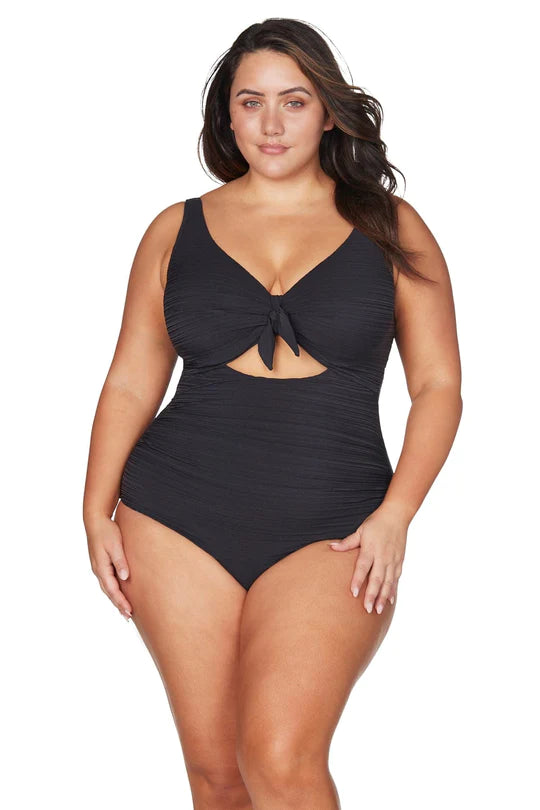 Flattering black one piece swimsuit sale