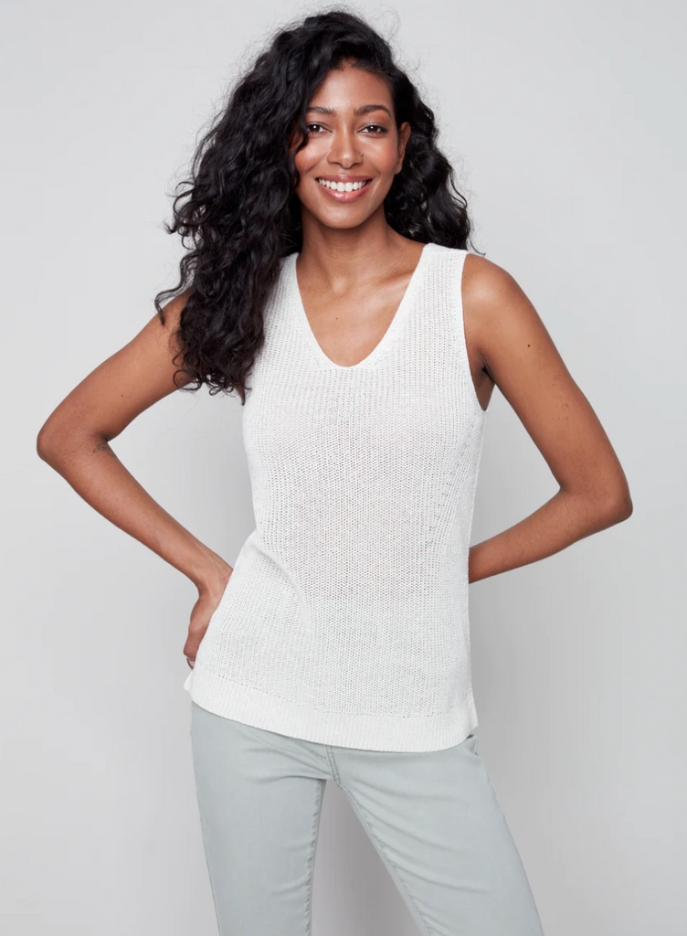 Charlie B Cold Dye Knit Cami in Natural