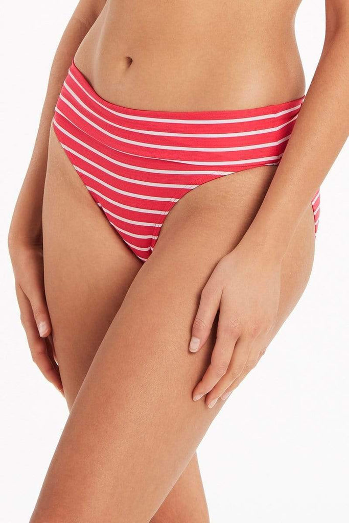 Chamarel Roll Band Swim Bottoms in Coral
