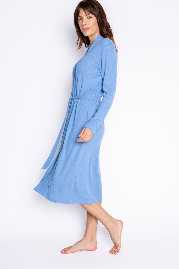 Blue Ribbed Robe from PJ Salvage