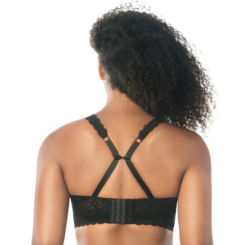 Adriana Lace Bralette from Parfait in Black.. Convertible back.