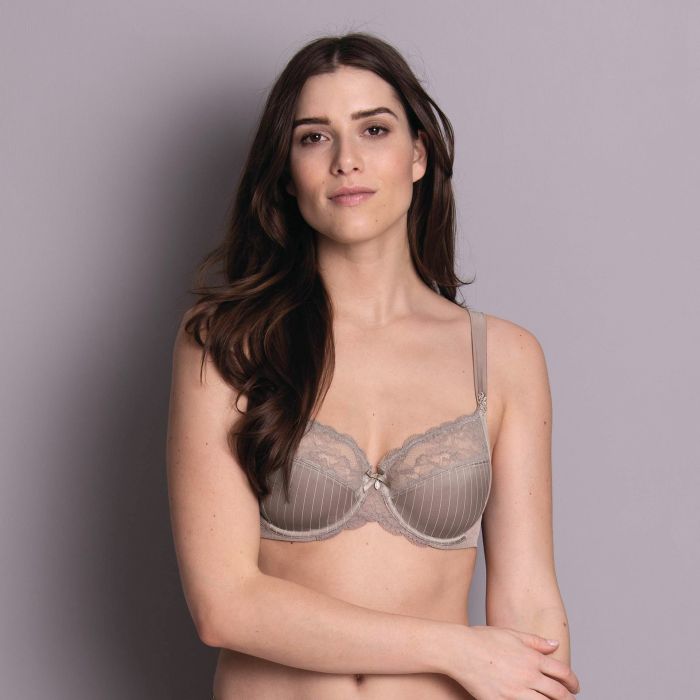 Antonia Bra from Anita in Grey with lace and pin stripes