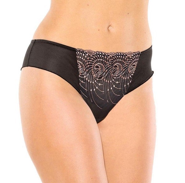Fit Fully Yours Nicole Lace Tanga Black and Rose Gold