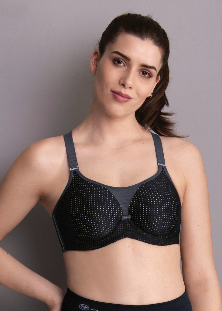 Performance Wire X Sports Bra from Anita in Black & Anthracite