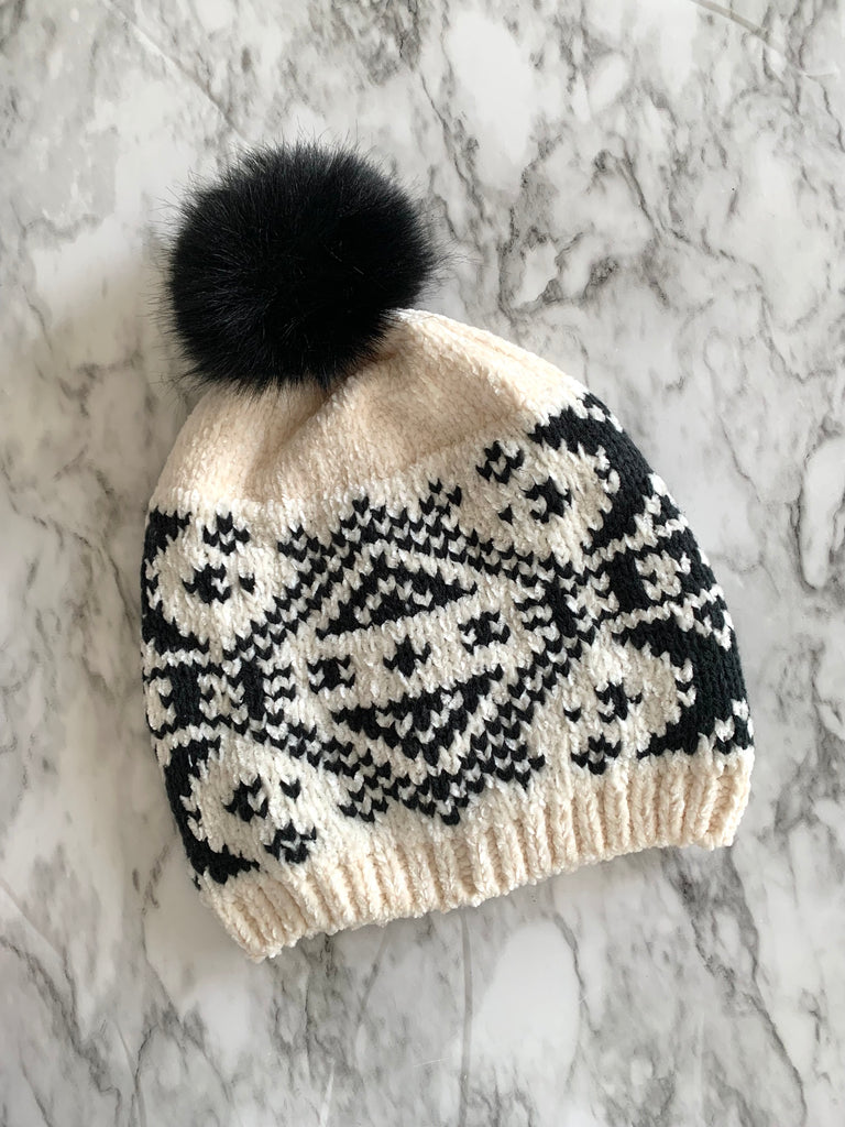White & Ivory Toque/Beanie from PJ Salvage