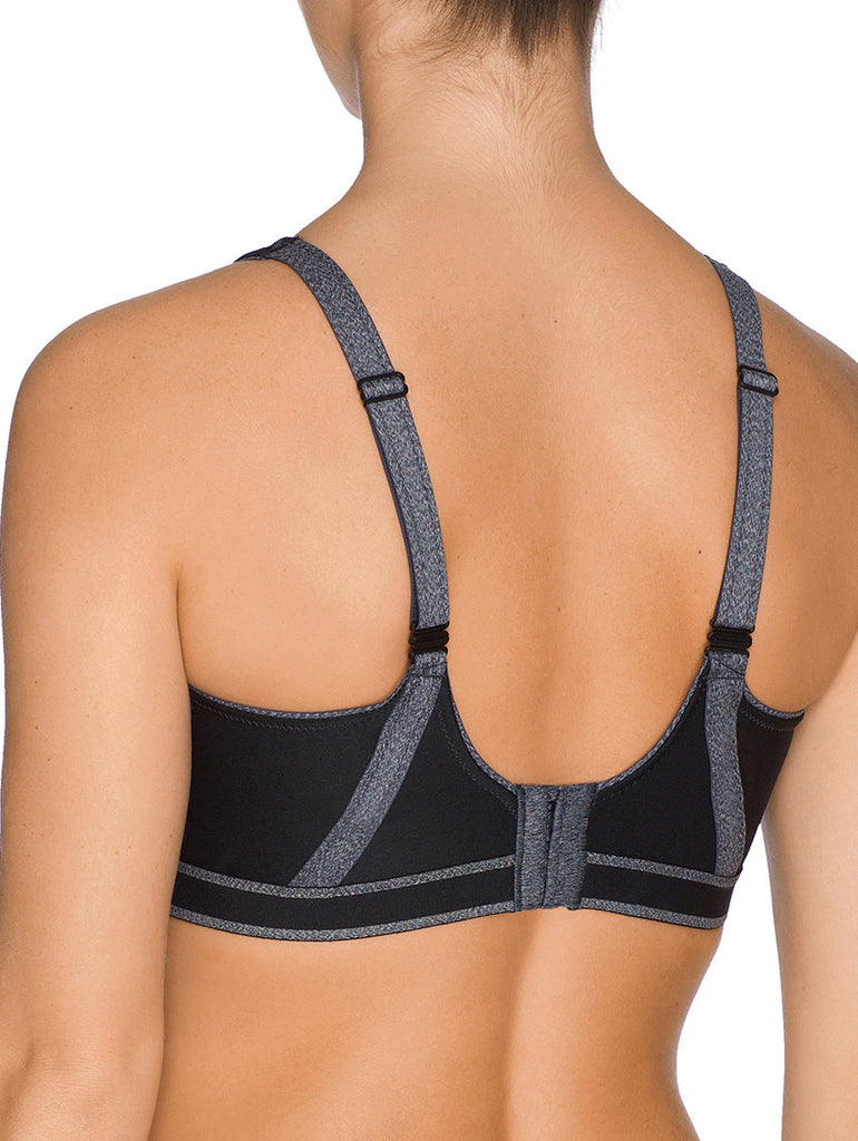 The Sweater Sports Bra from Prima Donna in Black. Back view