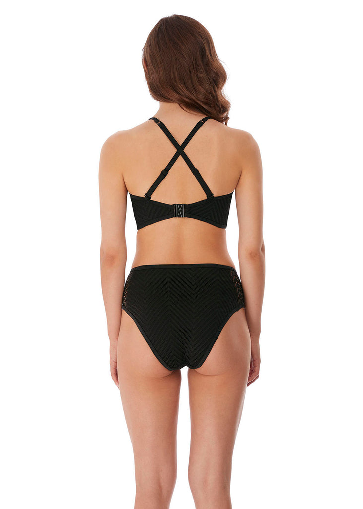 Freya Urban Bralette Bikini Top in Black. Adjustable straps to criss cross.